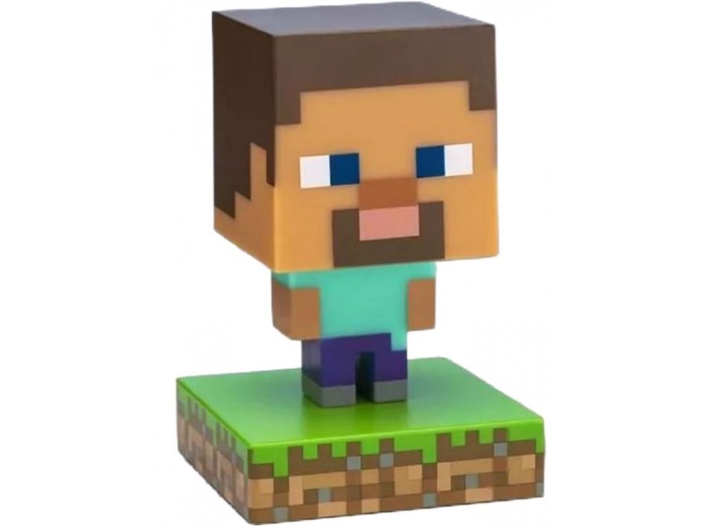 Dekorativní svítící plastová figurka Minecraft: Steve (výška 10 cm)