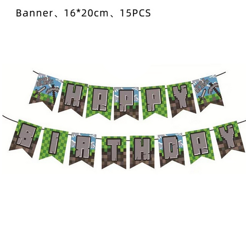 Banner Minecraft Happy Birthday č.5
