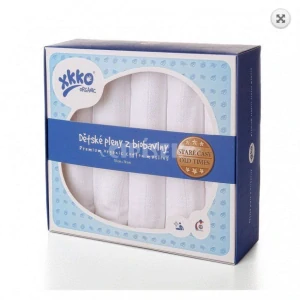 Dětské pleny z biobavlny XKKO Organic 70x70cm Staré časy Bílé