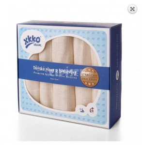 Dětské pleny z biobavlny XKKO Organic 70x70cm Staré časy Natural