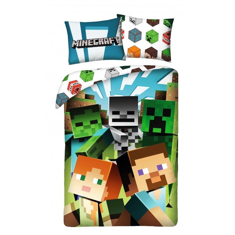 HALANTEX Povlečení Minecraft Alex Steve Bavlna 140x200 70x90